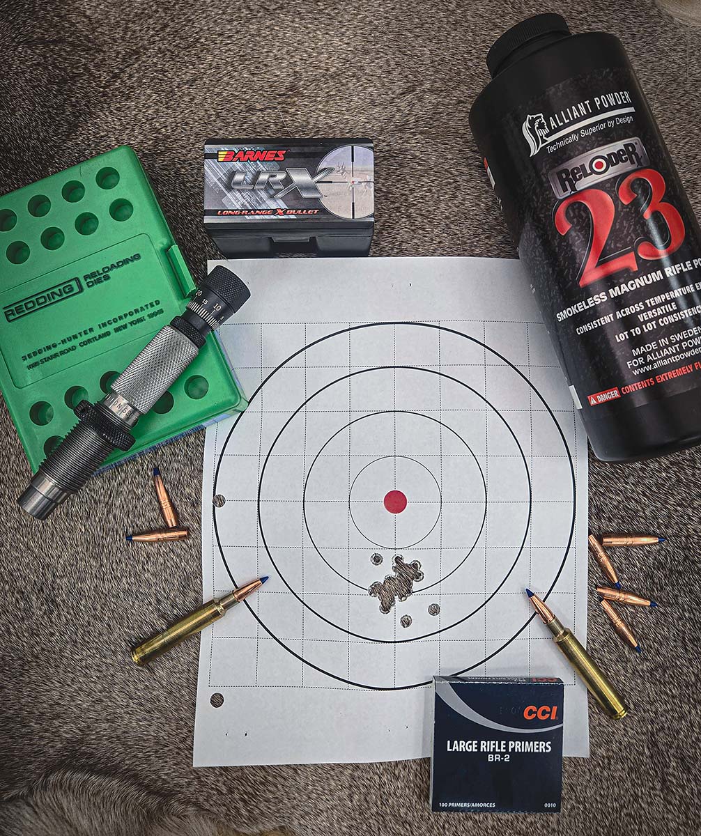 The final leg of testing was to shoot 20 rounds to verify that the load was good and met all goals, as well as to establish a reliable zero on the rifle. This 20-round group measured out to 1.55 inches with a mean radius of .38 inches.